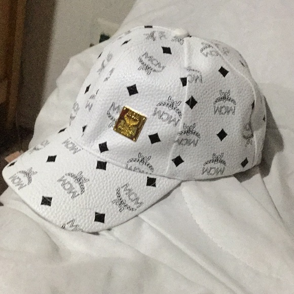 white mcm hat